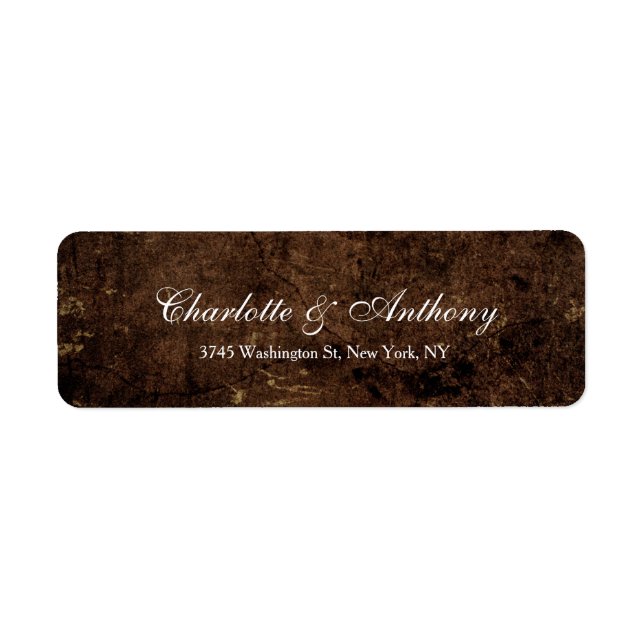 Wedding Elegant Creative Brown Minimalist Label (Front)