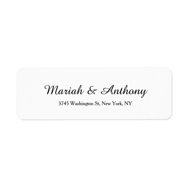 Wedding Elegant Creative Classical Black White Label (Front)