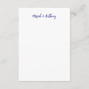 Wedding Elegant Creative Classical Blue White Note Card