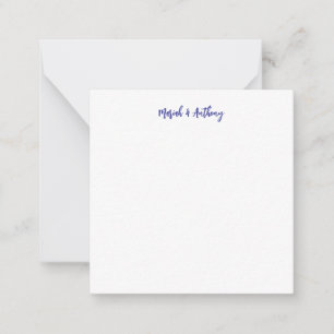 Wedding Elegant Creative Classical Blue White Note Card
