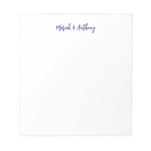 Wedding Elegant Creative Classical Blue White Notepad