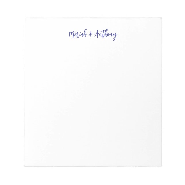 Wedding Elegant Creative Classical Blue White Notepad (Front)