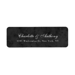 Wedding Elegant Creative Dark Grey Minimalist Label