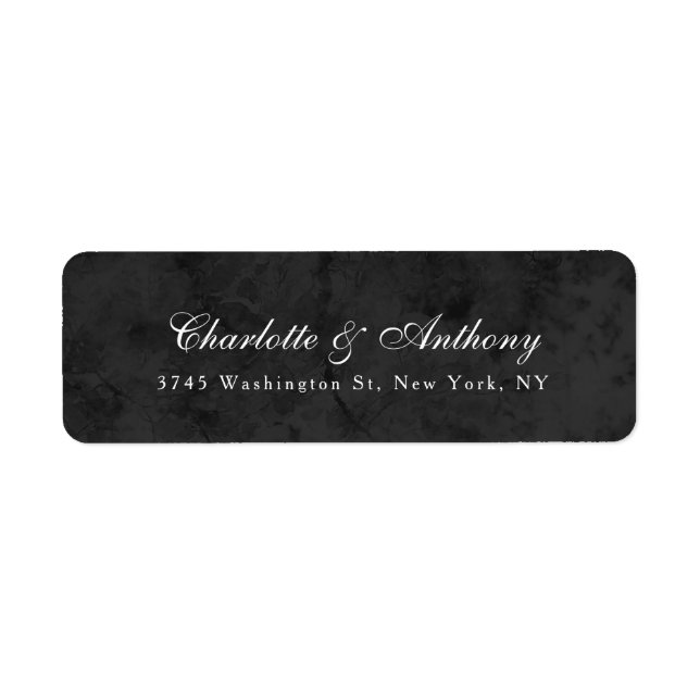 Wedding Elegant Creative Dark Grey Minimalist Label (Front)