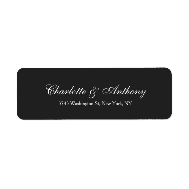Wedding Elegant Creative Dark Grey Minimalist Label (Front)