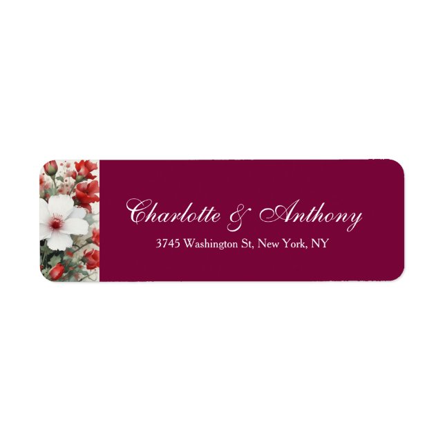 Wedding Elegant Creative Floral Minimalist Label (Front)