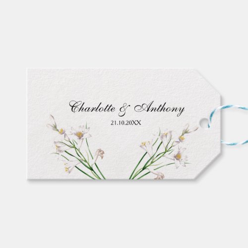 Wedding Elegant Creative Floral White Chic Gift Tags