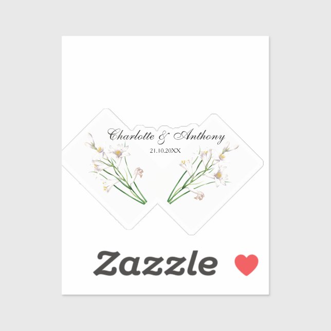 Wedding Elegant Creative Floral White Chic Sticker (Sheet)