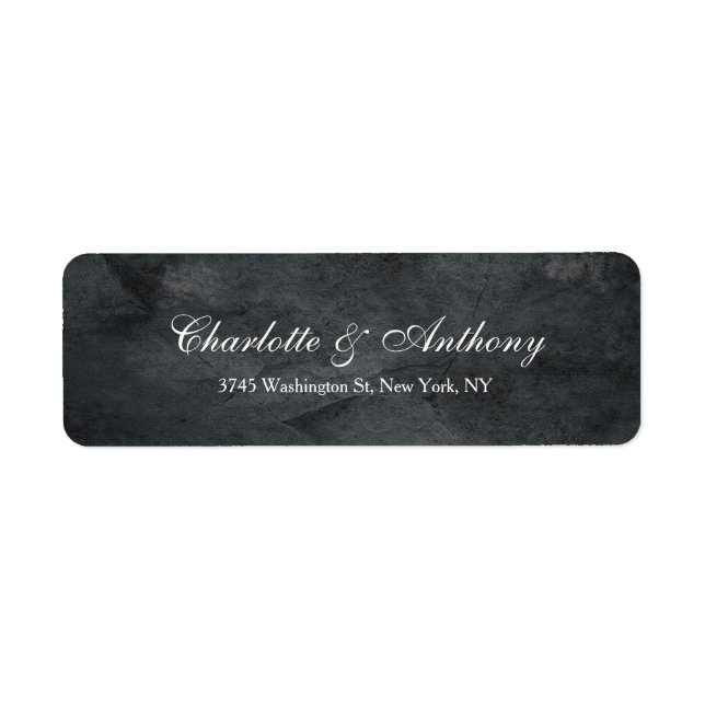Wedding Elegant Creative Grey Minimalist Label (Front)