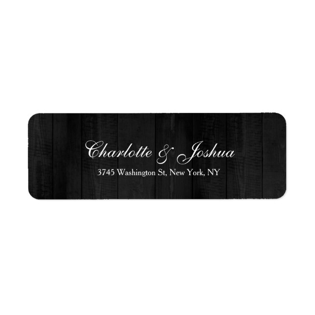 Wedding Elegant Creative Grey Wood Minimalist Label (Front)