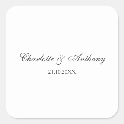 Wedding Elegant Creative Professional Modern Square Sticker