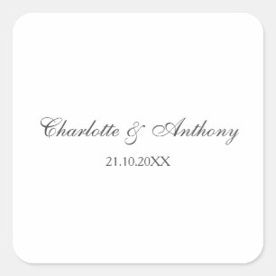 Wedding Elegant Creative Professional Modern Square Sticker