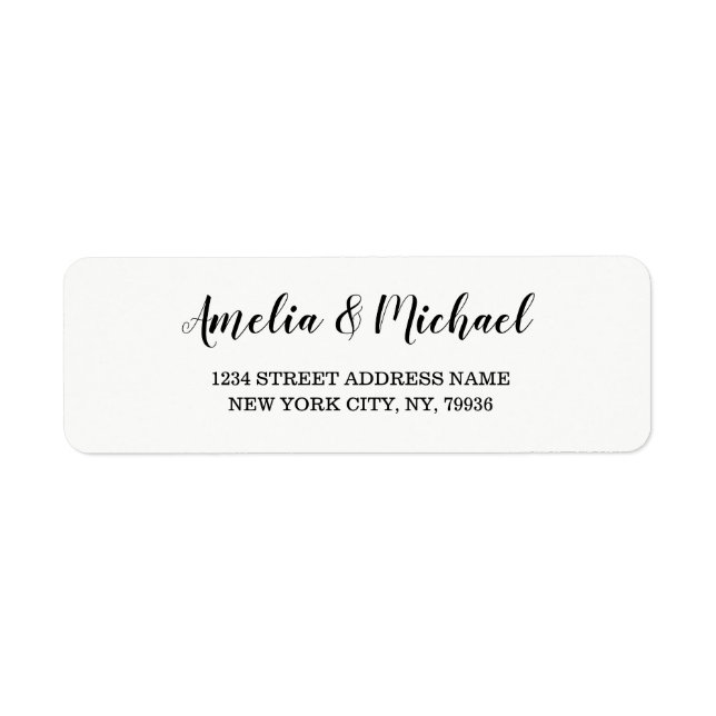 Wedding Elegant Custom Return Address Label (Front)