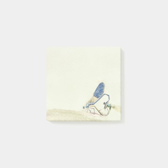 Wedding Elegant Dragonfly Mating Love Heart Shape Post-it Notes (Front)