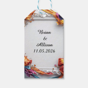 Wedding Elegant Floral Frame Design Gift Tags