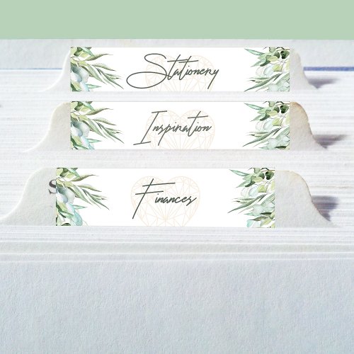 Wedding Elegant Heart Foliage Divider Tabs  Square Sticker