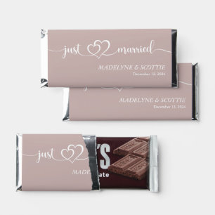 Wedding Elegant Just Married Calligraphy Hershey Bar Favors