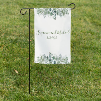 Wedding Elegant Leaves Greenery Foliage Garden Flag