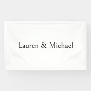 Wedding Elegant Minimalist Calligraphy Black White Banner