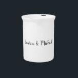 Wedding Elegant Minimalist Calligraphy Black White Beverage Pitcher<br><div class="desc">This product was very good and I love how easy it is for customize design. The design was very simple so I'm very pleased when I create.</div>