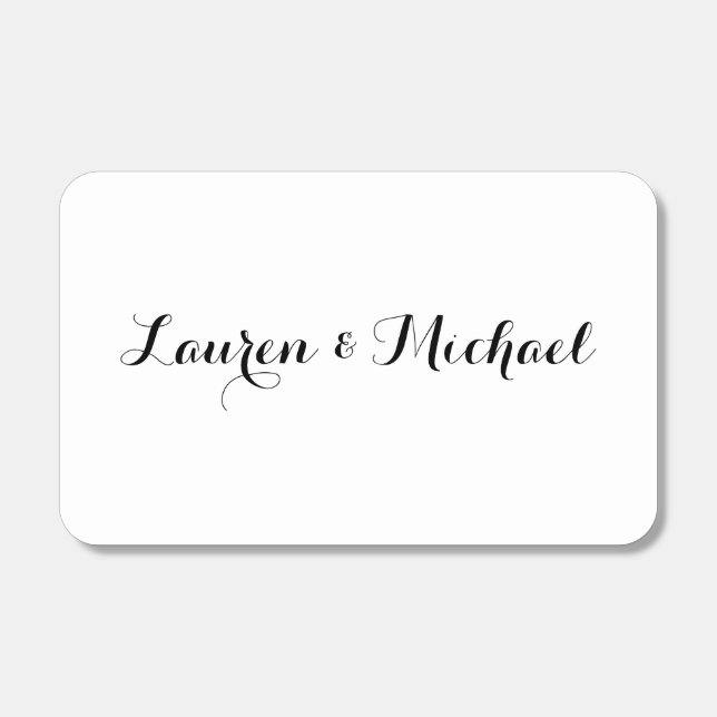 Wedding Elegant Minimalist Calligraphy Black White Matchboxes (Front)