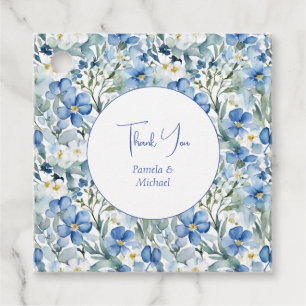 Wedding Elegant Minimalist Classic Blue Thank You Favor Tags