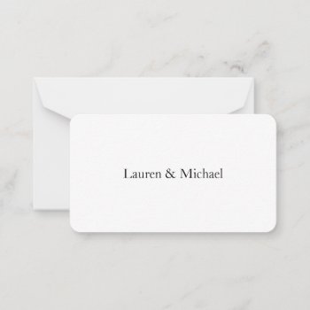 Wedding Elegant Minimalist Classical Black White Note Card by made_in_atlantis at Zazzle