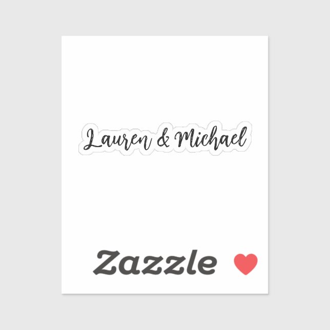 Wedding Elegant Minimalist Classical Black White Sticker (Sheet)