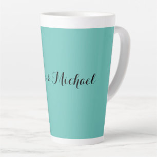 Wedding Elegant Minimalist Classical Blue Latte Mug