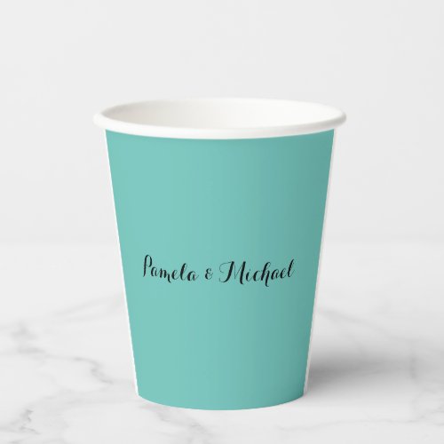 Wedding Elegant Minimalist Classical Blue Paper Cups