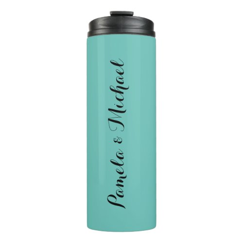 Wedding Elegant Minimalist Classical Blue Thermal Tumbler