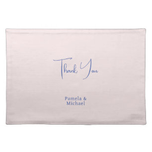 Wedding Elegant Minimalist Classical Thank You Cloth Placemat