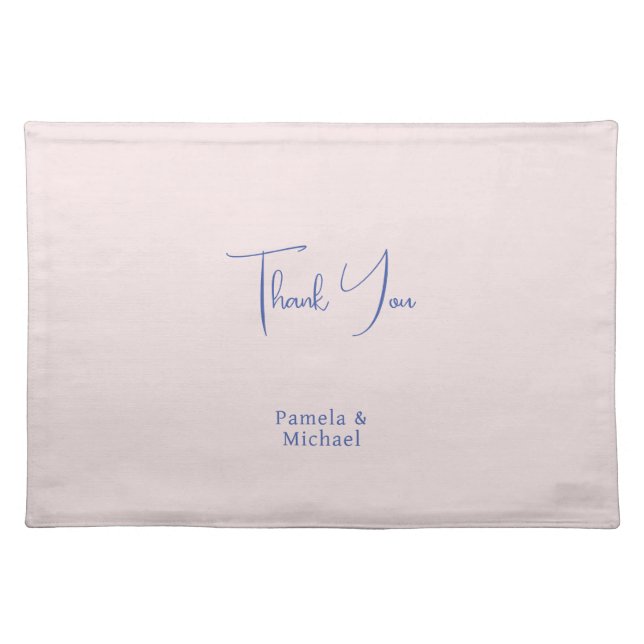 Wedding Elegant Minimalist Classical Thank You Cloth Placemat (Front)