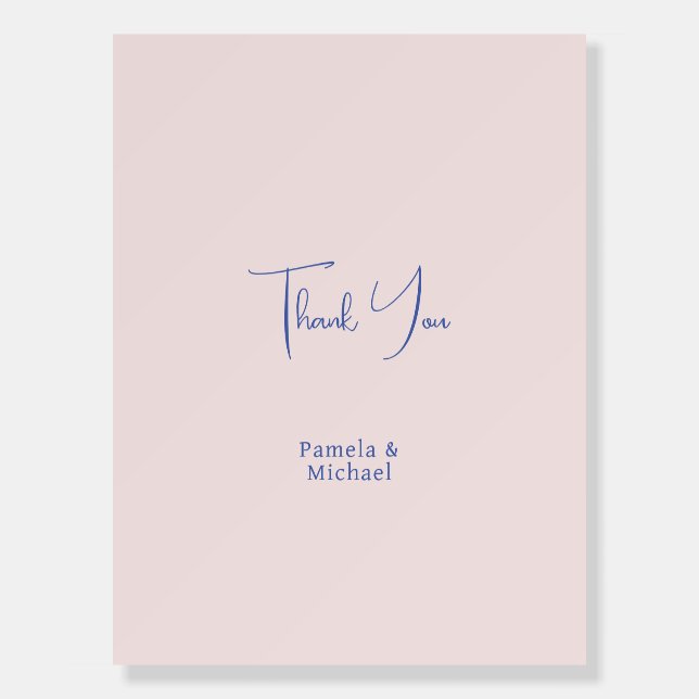 Wedding Elegant Minimalist Classical Thank You Foam Board (Front)