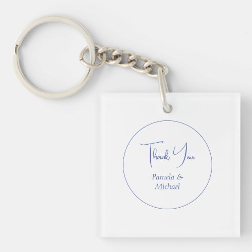 Wedding Elegant Minimalist Classical Thank You Keychain