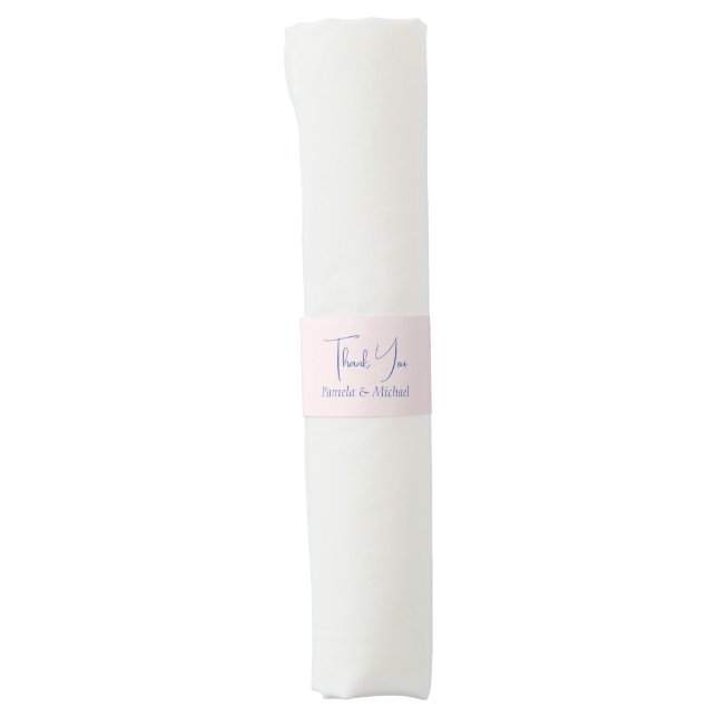 Wedding Elegant Minimalist Classical Thank You Napkin Bands (Front)