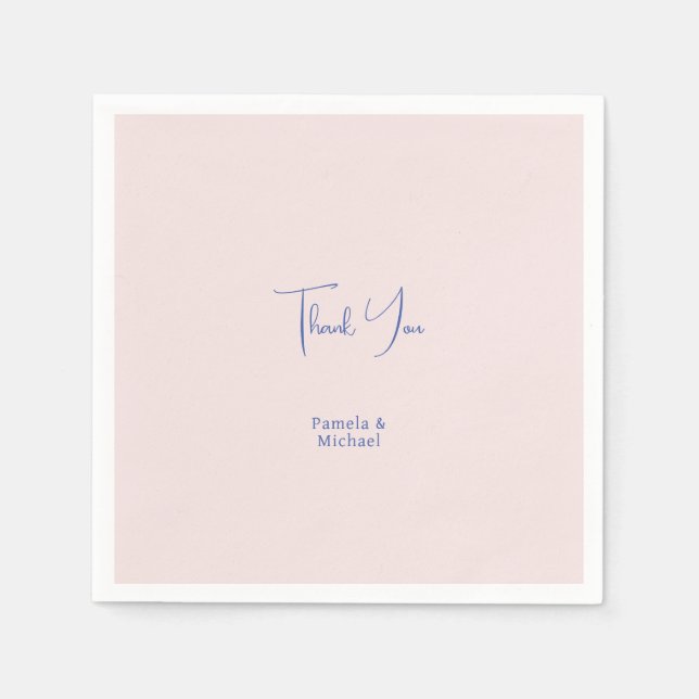 Wedding Elegant Minimalist Classical Thank You Napkins (Front)