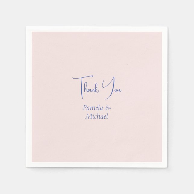 Wedding Elegant Minimalist Classical Thank You Napkins (Front)