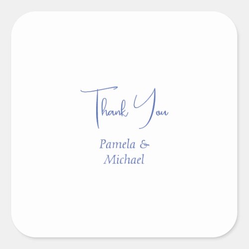 Wedding Elegant Minimalist Classical Thank You Square Sticker