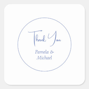 Wedding Elegant Minimalist Classical Thank You Square Sticker
