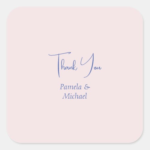 Wedding Elegant Minimalist Classical Thank You Square Sticker