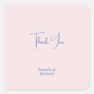 Wedding Elegant Minimalist Classical Thank You Square Sticker