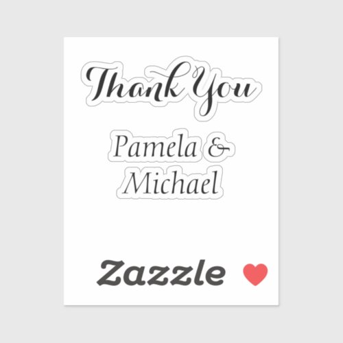 Wedding Elegant Minimalist Classical Thank You Sticker