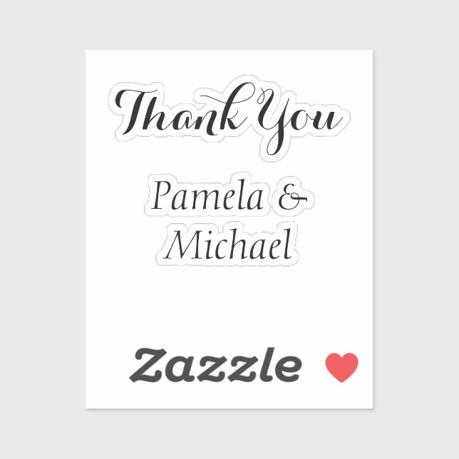 Wedding Elegant Minimalist Classical Thank You Sticker (Sheet)