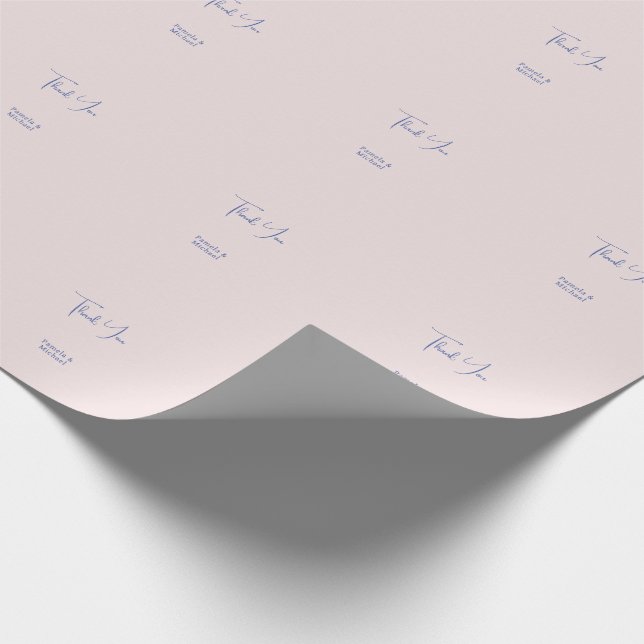 Wedding Elegant Minimalist Classical Thank You Wrapping Paper (Corner)