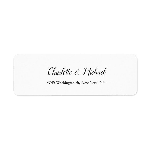 Wedding Elegant Minimalist Modern Plain White  Label (Front)