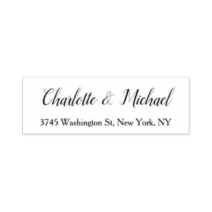 Wedding Elegant Minimalist Modern Plain White  Self-inking Stamp