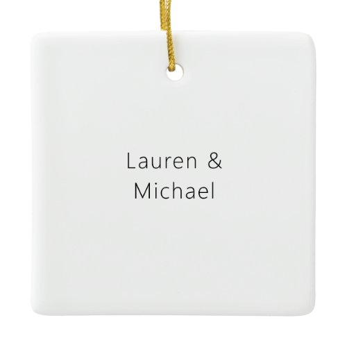Wedding Elegant Minimalist Plain Black White Ceramic Ornament