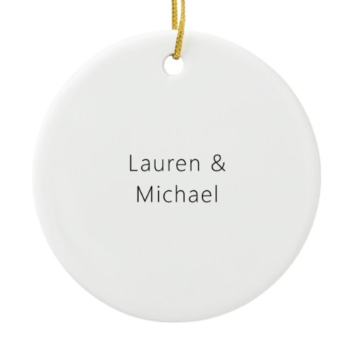 Wedding Elegant Minimalist Plain Black White Ceramic Ornament