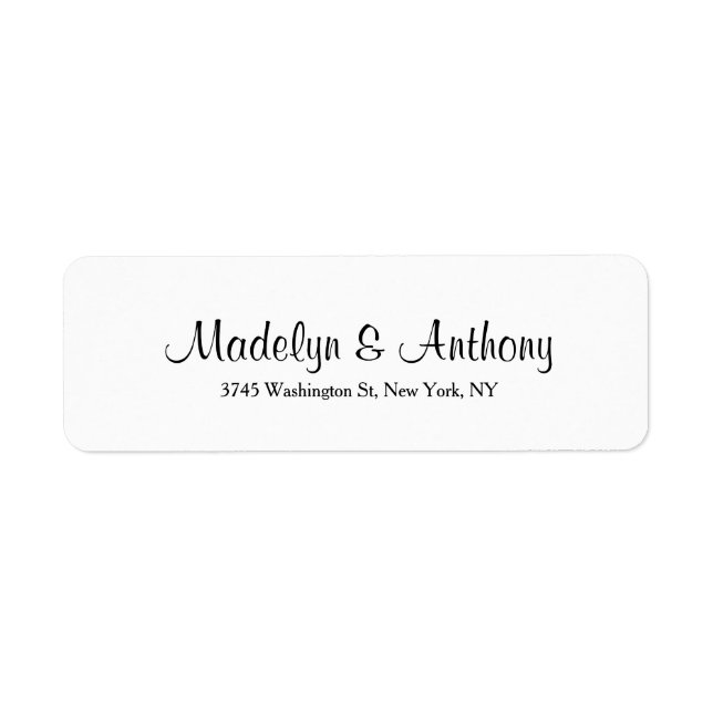 Wedding Elegant Minimalist White Classical Label (Front)